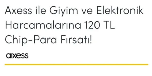 Axess kredi kartı giyim elektronik kampanyası 15-31 Ekim 2022