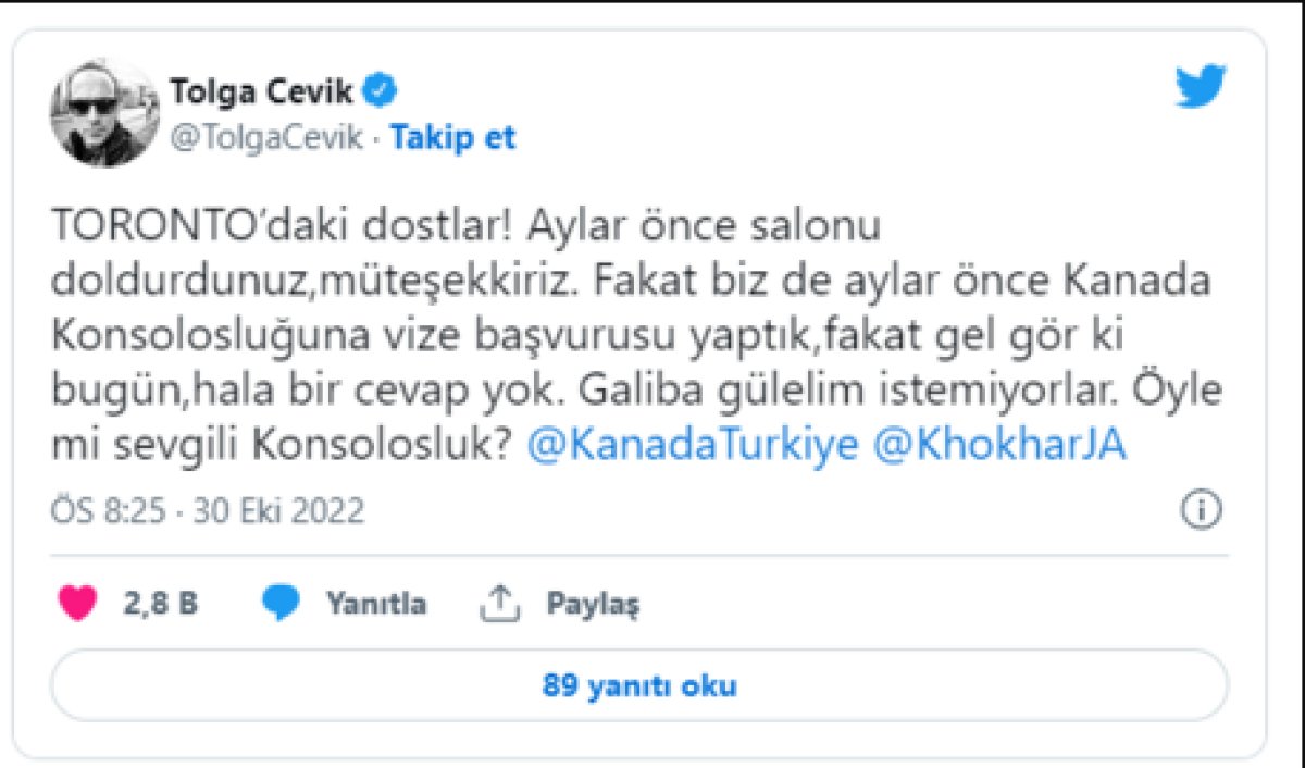 Tolga Çevik e vize çıkmadı #1