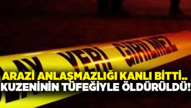 Arazi anlaşmazlığı kanlı bitti.. Kuzeninin tüfeğiyle öldürüldü!