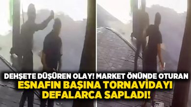 Dehşete düşüren olay! Market önünde oturan esnafın başına tornavidayı defalarca sapladı!