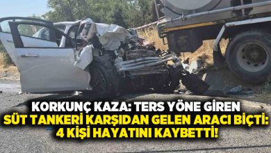Korkunç kaza: Ters yöne giren süt tankeri karşıdan gelen aracı biçti: 4 kişi hayatını kaybetti!