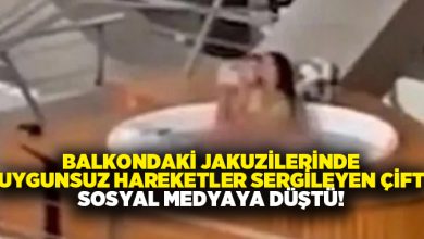Balkondaki jakuzilerinde uygunsuz hareketler sergileyen çift sosyal medyaya düştü!