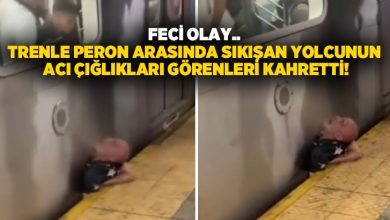 Feci olay.. Trenle peron arasında sıkışan yolcunun acı çığlıkları görenleri kahretti!
