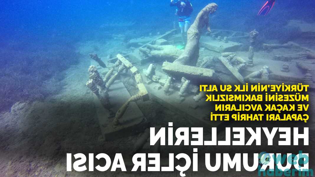 Türkiye’nin birinci su altı müzesinin heykelleri içler acısı