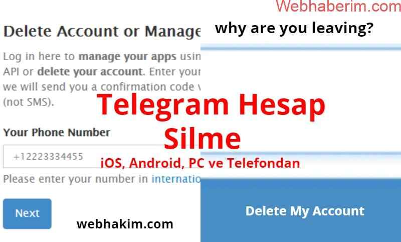 Telegram Hesap Silme Linki [Android ve iOS] Türkçe ve İngilizce