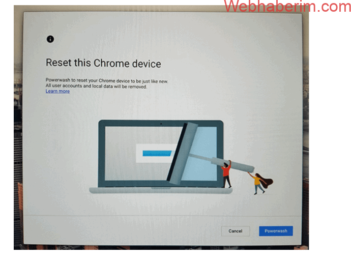 Chromebook Reset this Chrome device wizard