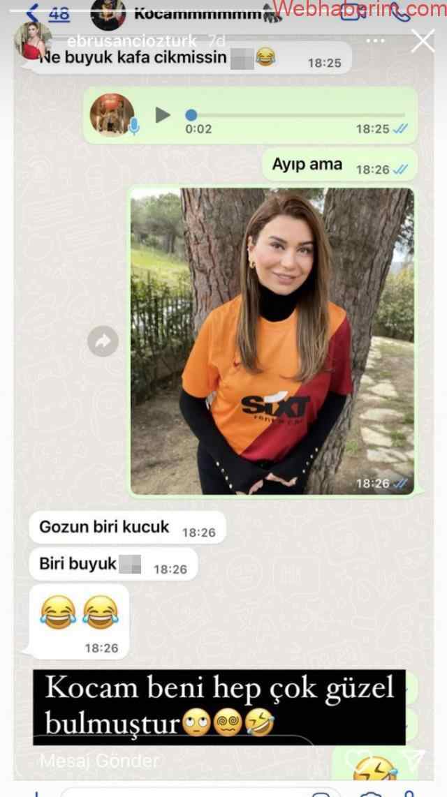 Ebru Şancı, sosyal medya hesabından eşiyle küfürlü iletişimini paylaşmak