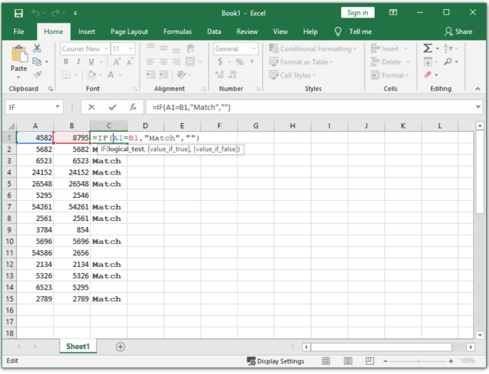 Microsoft Excel If Function
