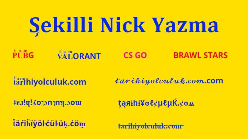 Şekilli [Nick Oluşturucu] Şekilli Semboller ve Harfler