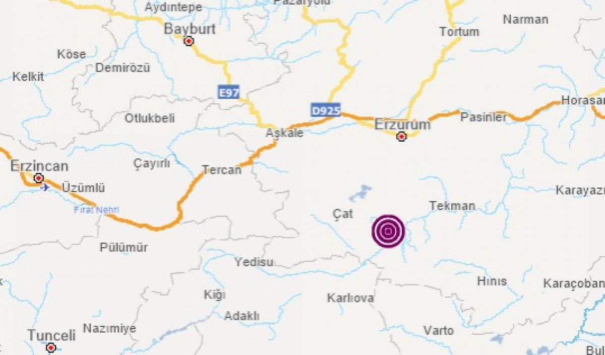 Erzurum da 3,7 büyüklüğünde deprem #1
