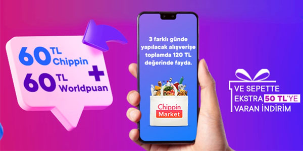 World chippin market kampanyası 300’e 120 TL hediye 3 – 31 Ağustos 2022