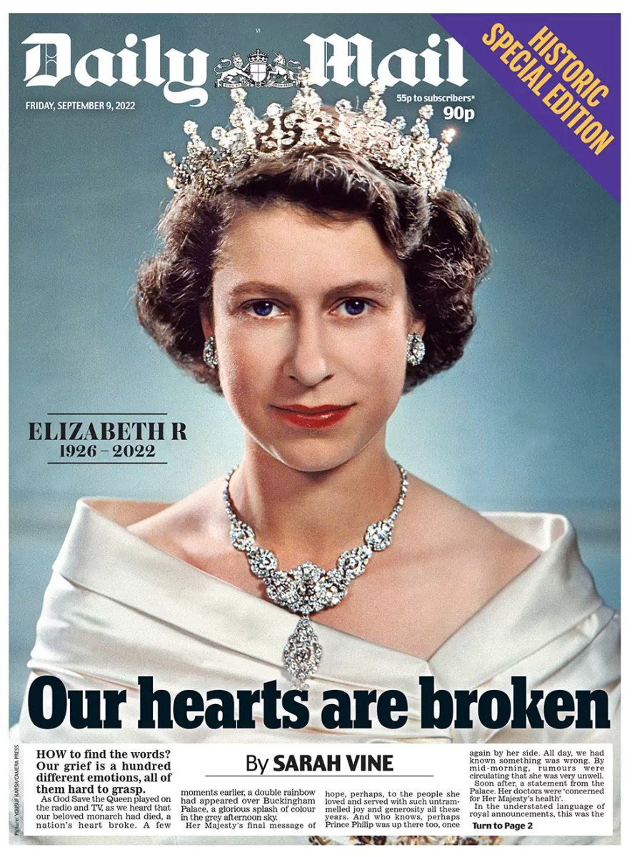 İngiliz gazeteleri, ölen Kraliçe Elizabeth e tam sayfa ayırdı #2