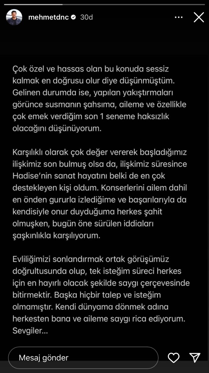 Mehmet Dinçerler den boşanma açıklaması #1