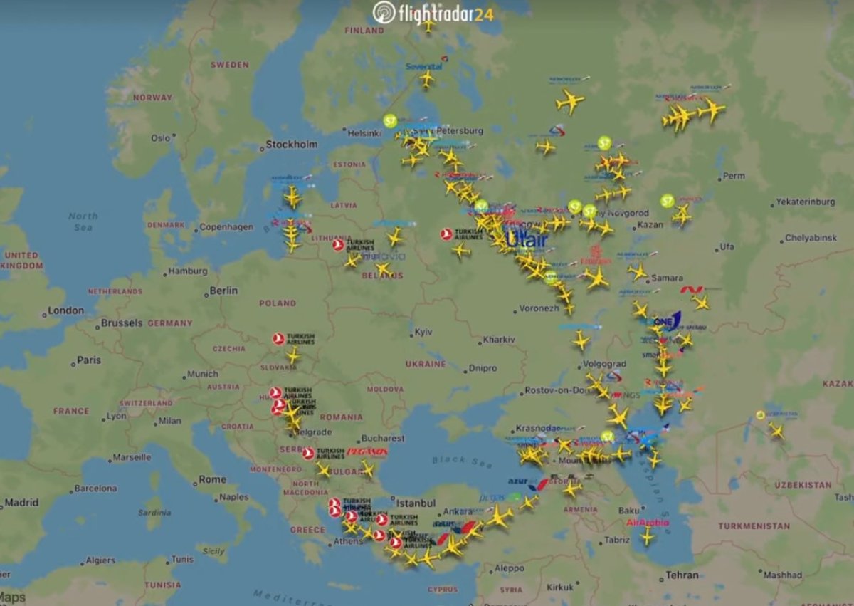Putin in seferberlik açıklaması sonrası Rusya nın uçuş trafiği #1