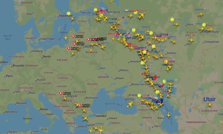 Putin'in seferberlik açıklaması sonrası Rusya'nın uçuş trafiği