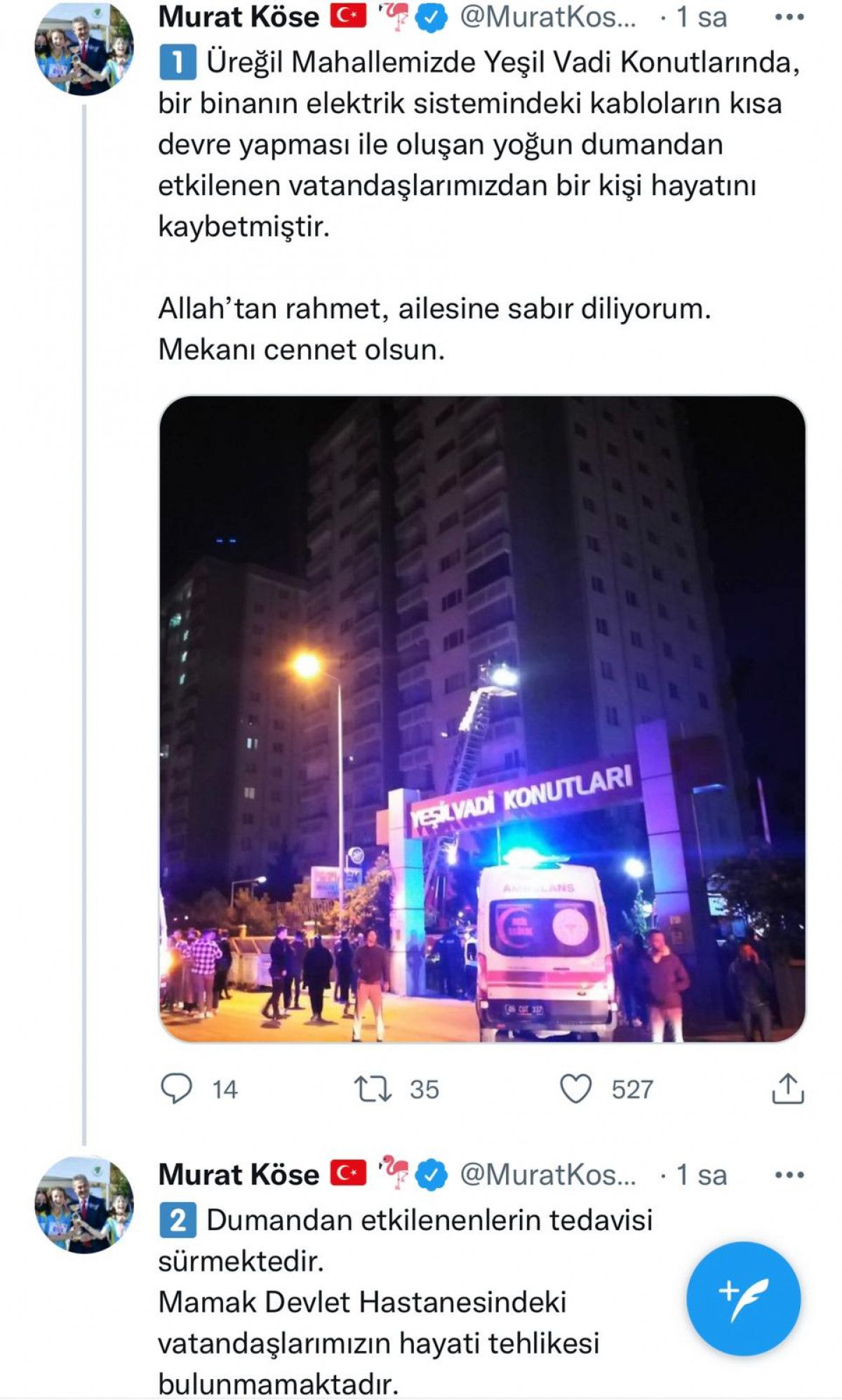 Ankara da 15 katlı binada yangın: 1 ölü #6