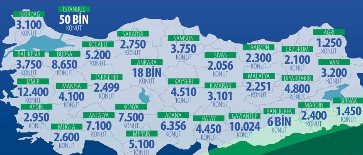 Sosyal konut projesinde ilk temellerin atılacağı 17 il #3