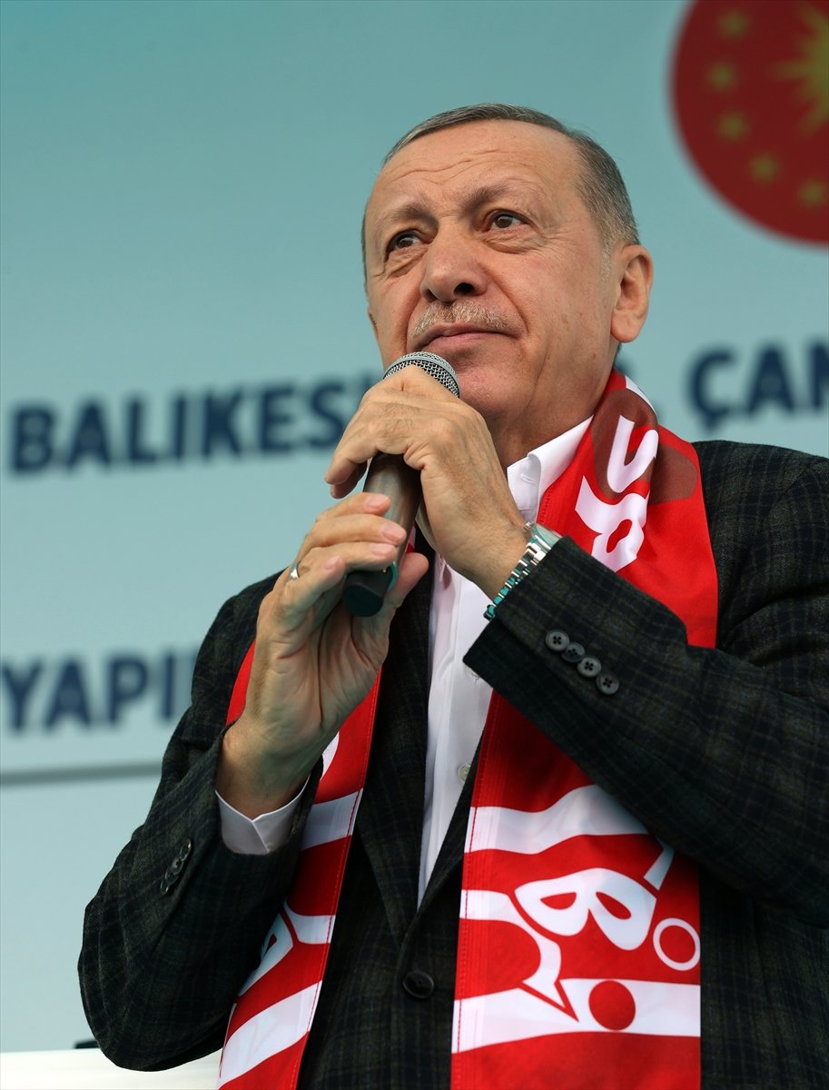Balıkesir de Cumhurbaşkanı Erdoğan a coşkulu karşılama #6
