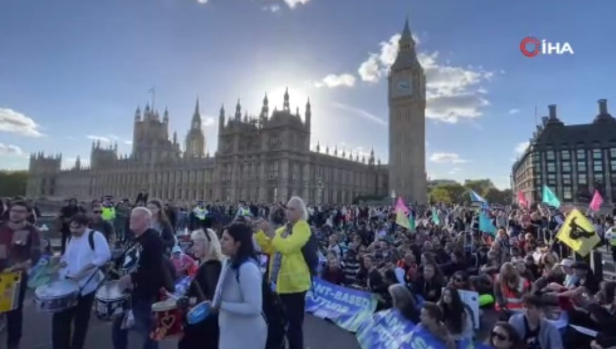 İngiltere de çevrecilerden fosil yakıt ve hayvan hakları protestosu #3
