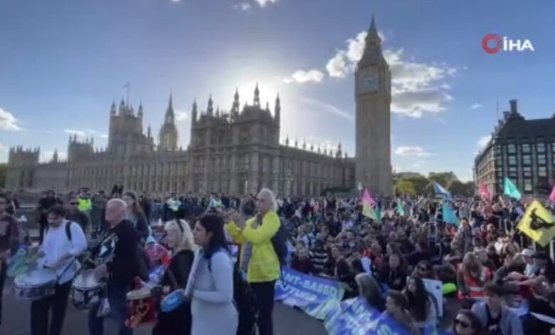 İngiltere'de çevrecilerden fosil yakıt ve hayvan hakları protestosu