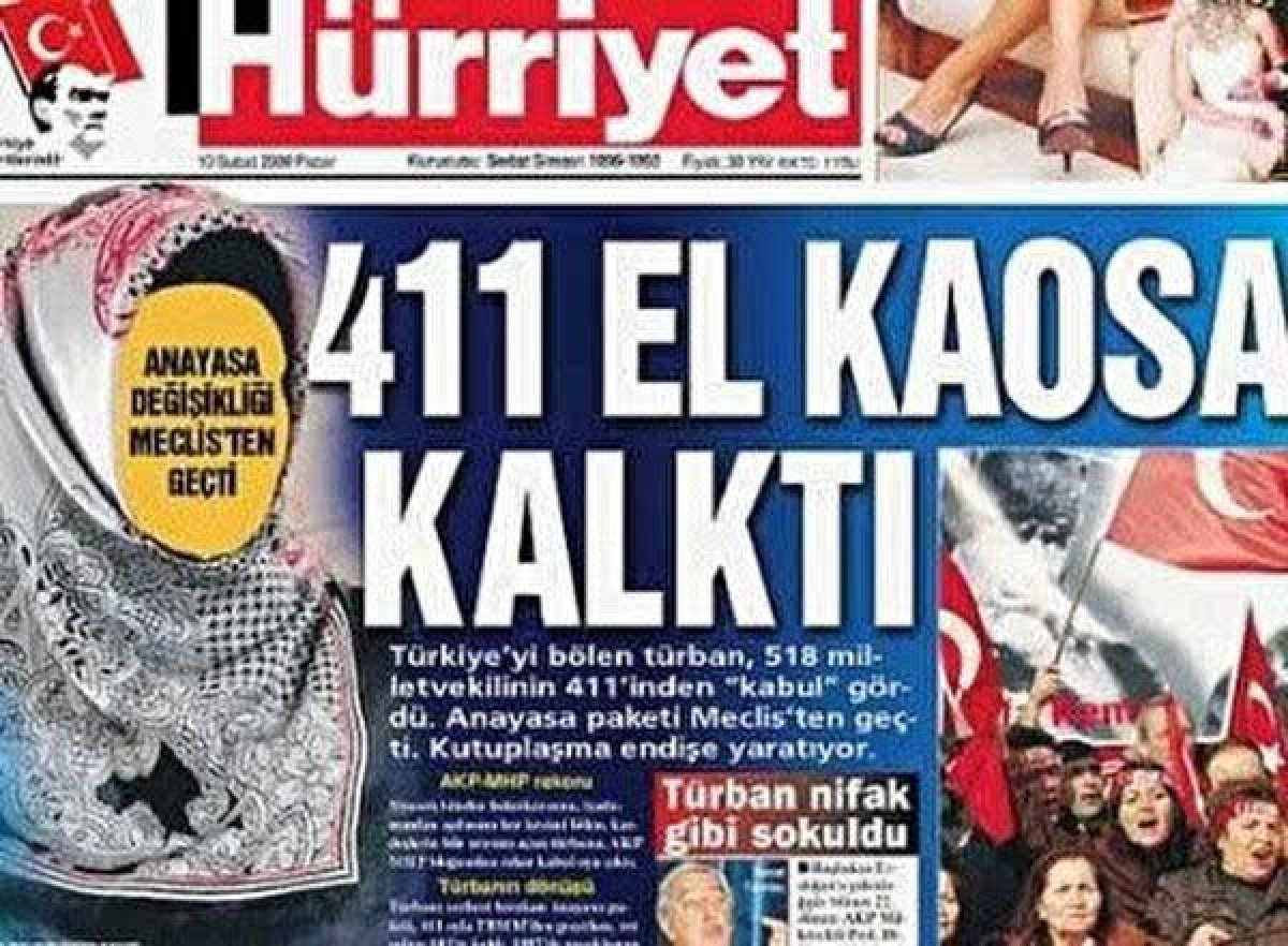 CHP nin başörtüsü teklifi, Hürriyet in manşetini hatırlattı #1