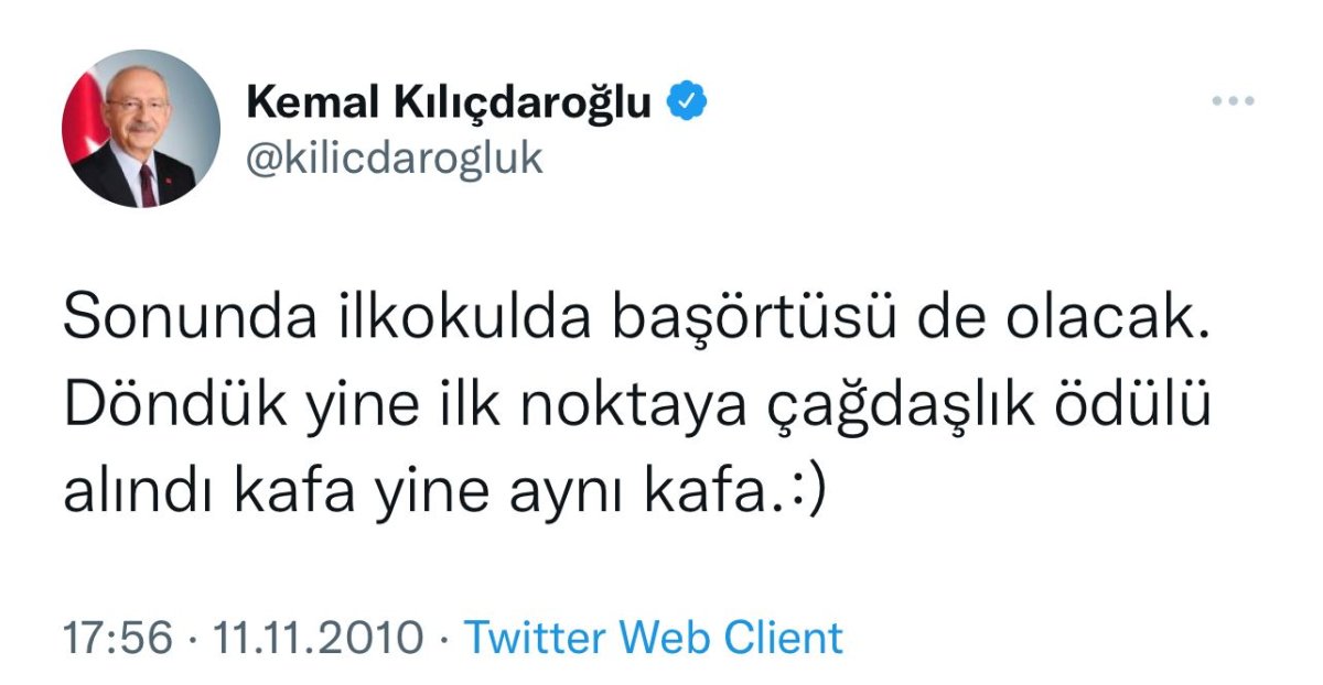 Kılıçdaroğlu, ilkokulda başörtüsü olmasına da karşı çıktı #1