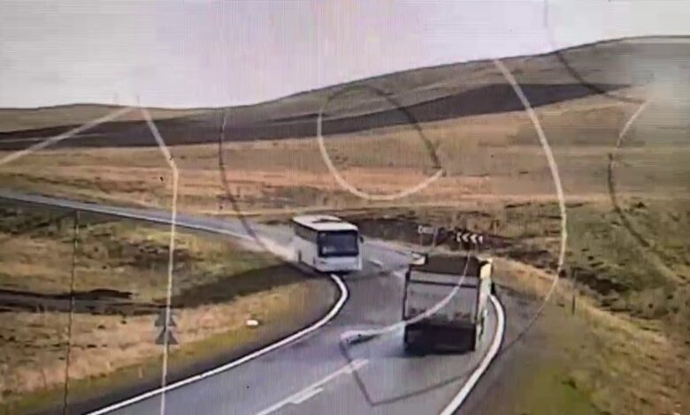 Ağrı'da freni patlayan otobüsün son görüntüleri ortaya çıktı