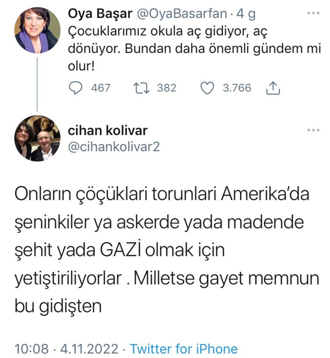 Türk milletine hakaret eden Cihan Kolivar ın Twitter paylaşımları #3