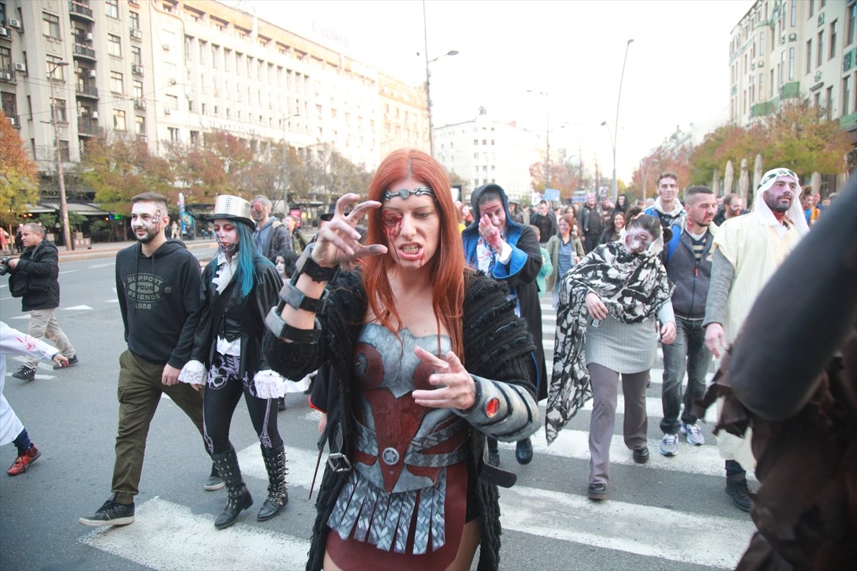 Sırbistan da 'zombi yürüyüşü' yapıldı #1