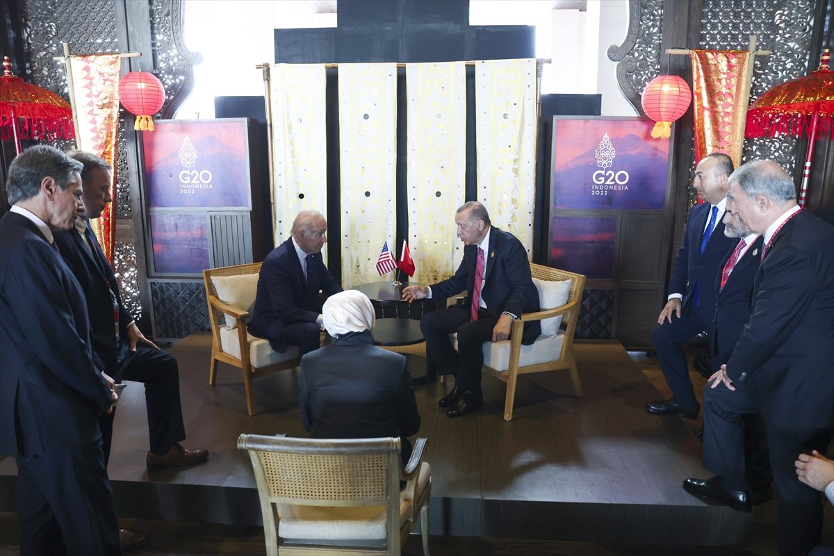 Bali de Cumhurbaşkanı Erdoğan-Joe Biden görüşmesi #7