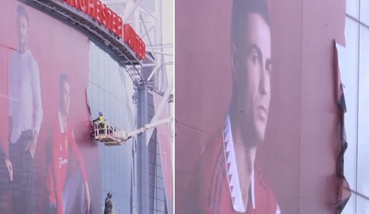Cristiano Ronaldo nun posteri, Manchester United stadından kaldırıldı #1