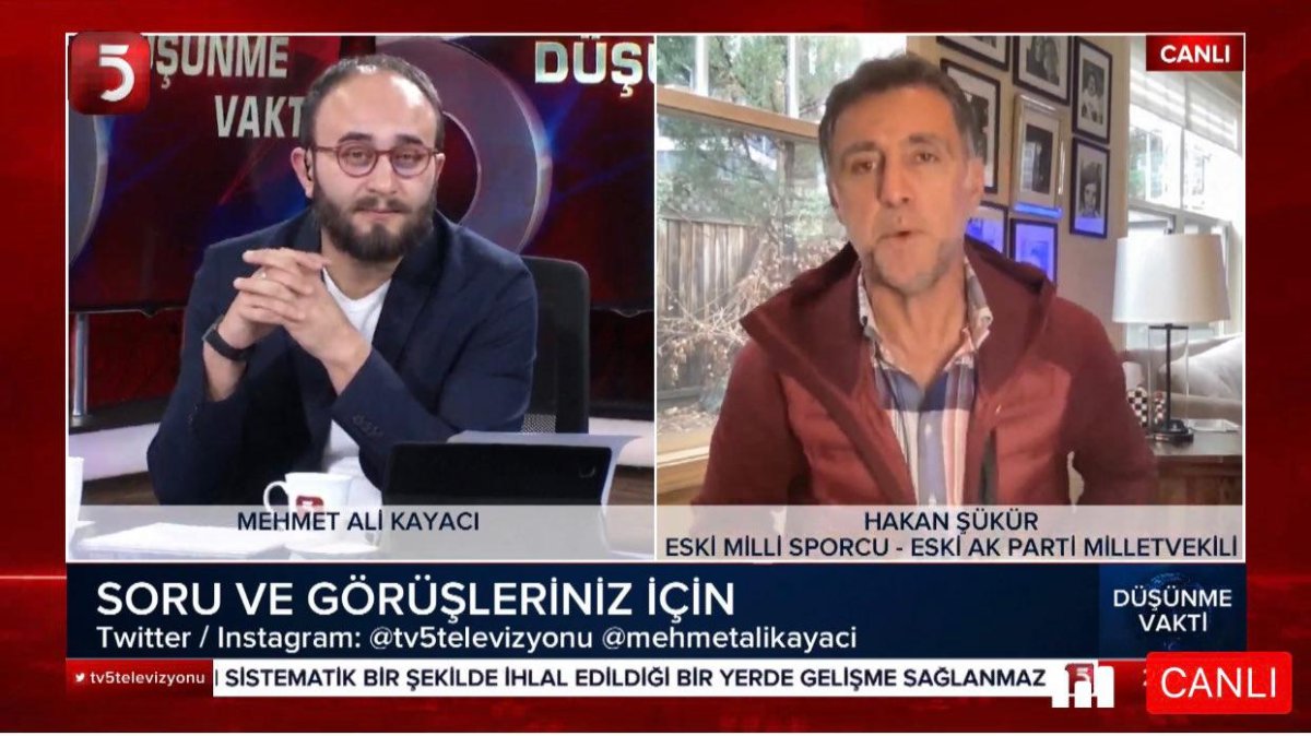FETÖ firarisi Hakan Şükür, TV5 yayınına katıldı #1