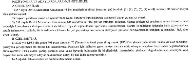 Kamu kurumu Turkiye geneli 426 sozlesmeli personel alimi yapiyor Yas