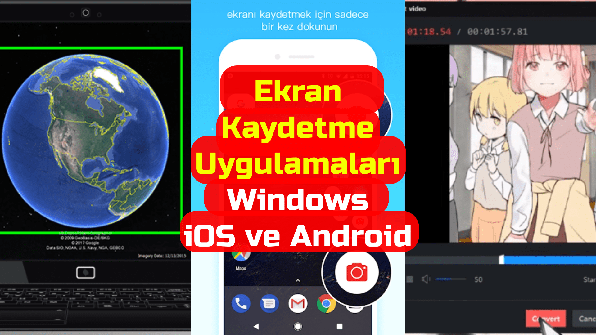 Ekran Kaydetme Uygulamaları (Android) Windows | Ücretsiz