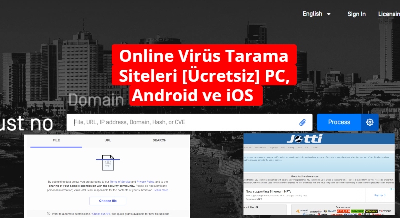 Online Virüs Tarama Siteleri (Android) PC ve iOS