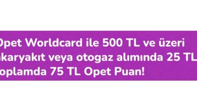 Opet world kredi kartı akaryakıt kampanyası Kasım 2023