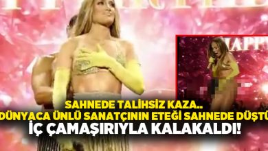Sahnede talihsiz kaza.. Dünyaca ünlü sanatçının eteği sahnede düştü iç çamaşırıyla kalakaldı!