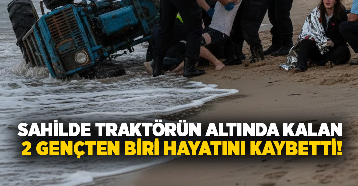 Sahilde traktörün altında kalan 2 gençten biri hayatını kaybetti!