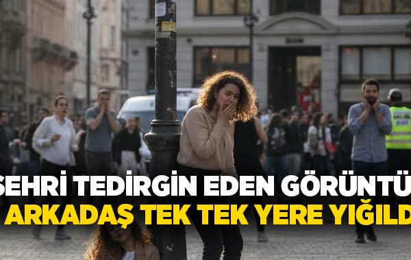 Şehri tedirgin eden görüntü! 6 arkadaş tek tek yere yığıldı!